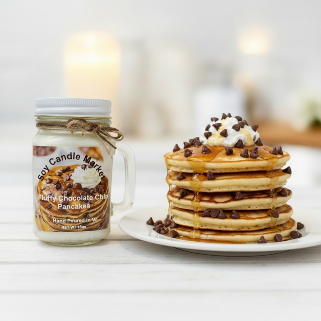 Fluffy Chocolate Chip Pancakes